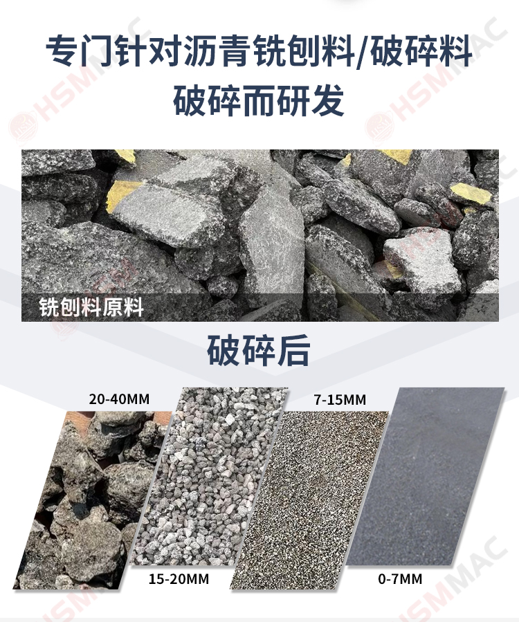 銑刨料生產(chǎn)線，瀝青路面破碎機，雙齒輥破碎機